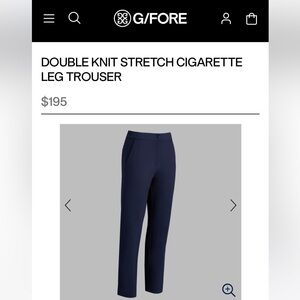 G/FORE DOUBLE KNIT STRETCH CIGARETTE LEG TROUSER